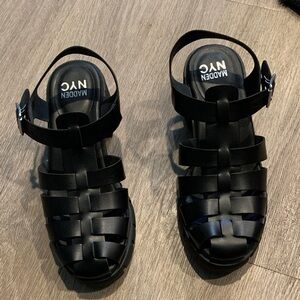 Black Strappy Sandals by Madden NYC